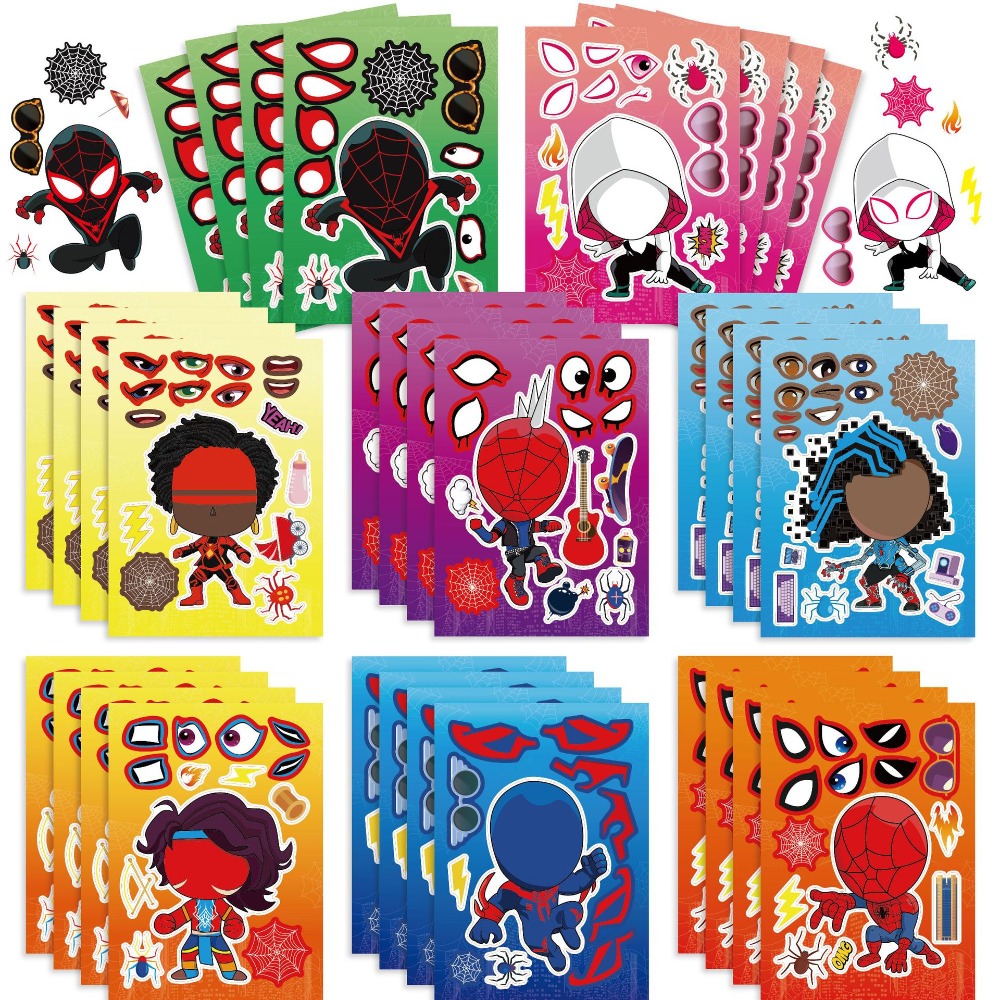 Party Games Quiz - Autocollants puzzle Spider Man pour garçons,