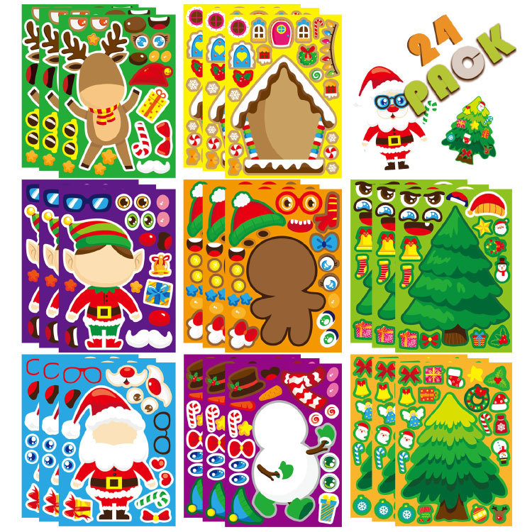 Party Games Instagram - Autocollants de puzzle de Noël Kawaii,