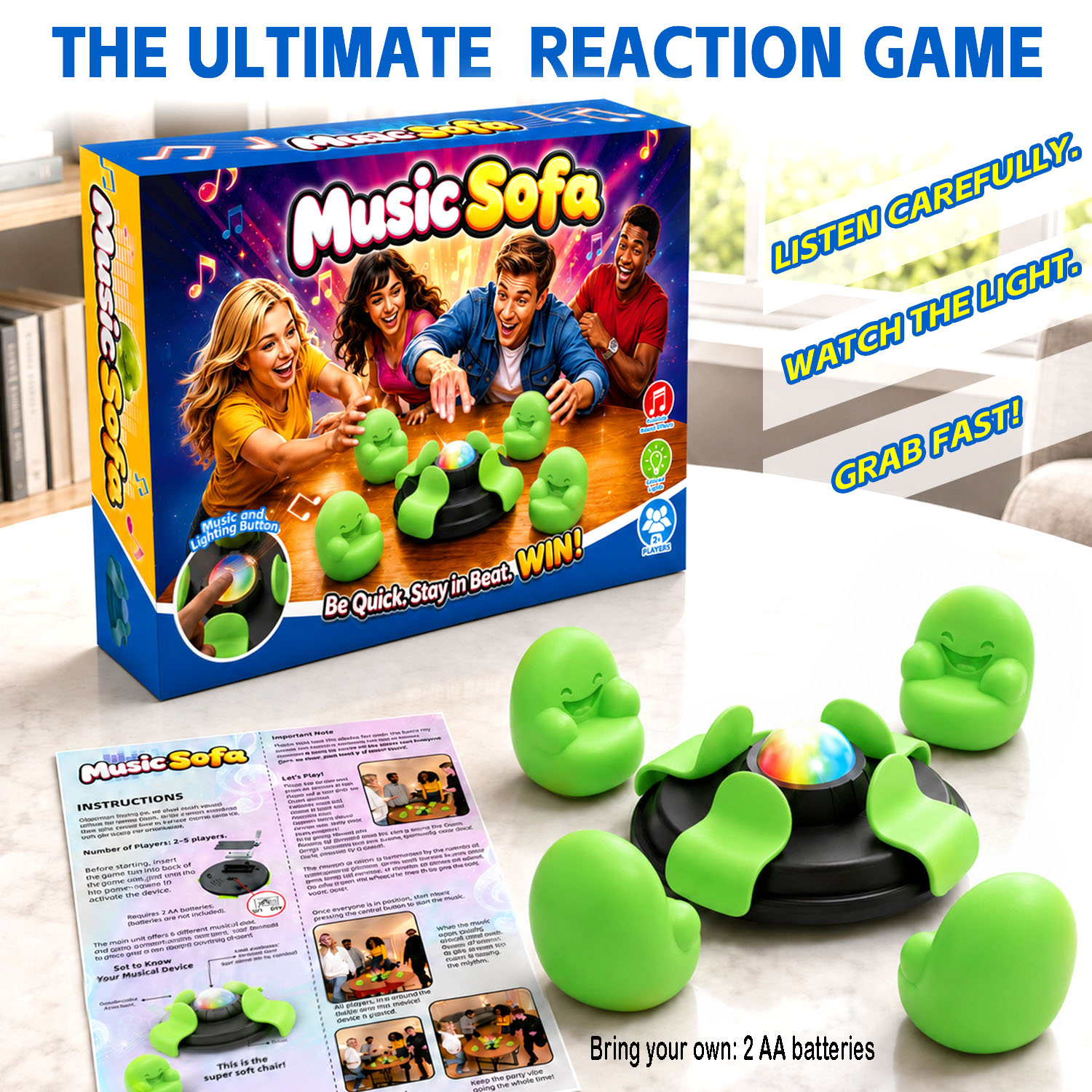 Quick Games Party - Jeu de préhension musical interactif rotatif