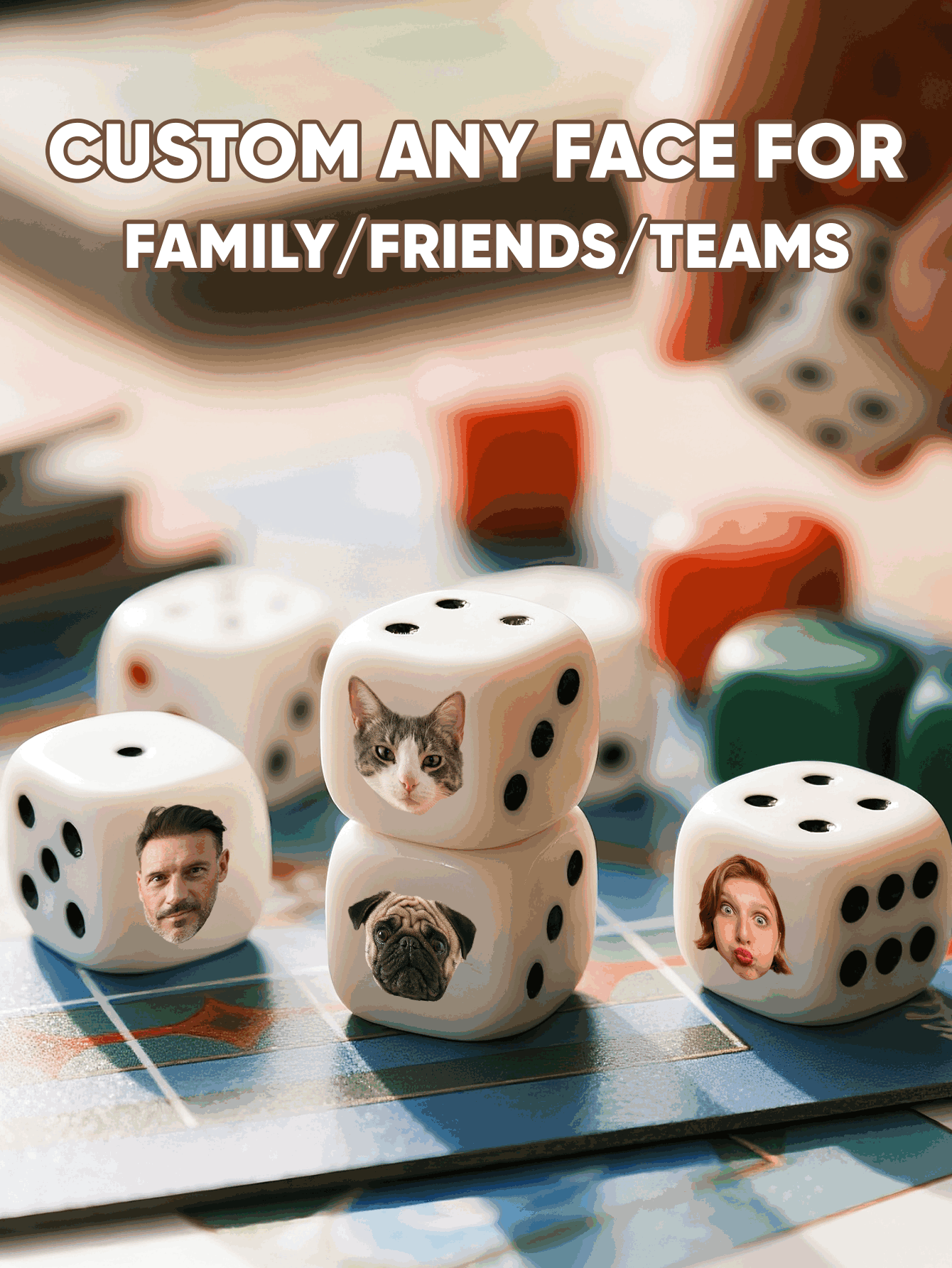 Dés à visage personnalisé, dés - Party Games Groups avis et prix