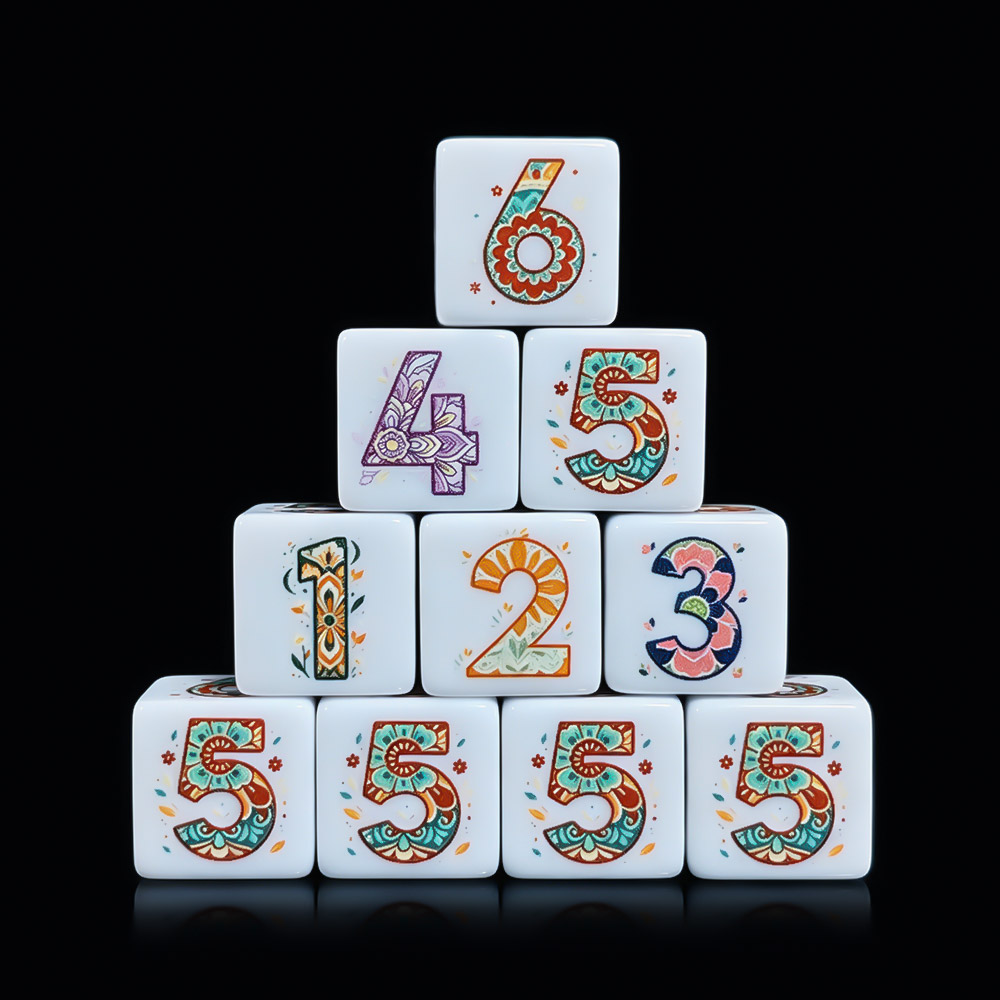 12 dés imprimés Mandala Floral - Party Games App avis et prix